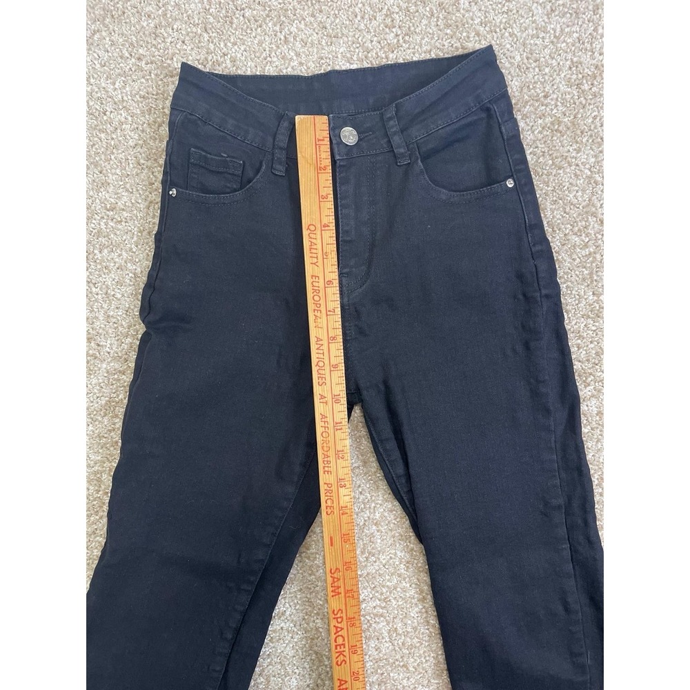 Céline Jeans Black Straight Jean Size S Botón - Picture 5 of 10